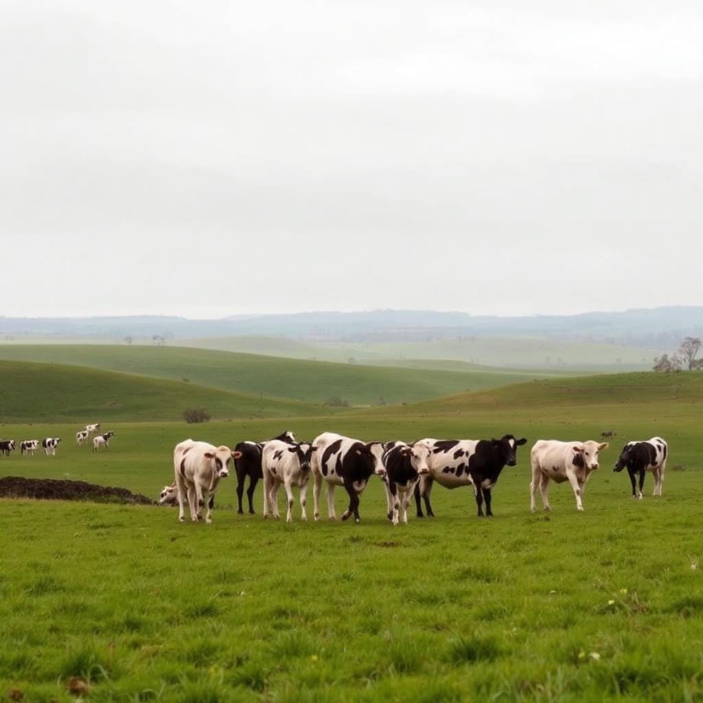 Rolling dairy pastureland in south-west Victoria